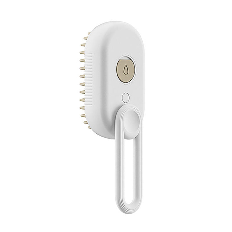 Electric steam pet brush and electric spray massage comb for gentle grooming of cats and dogs.