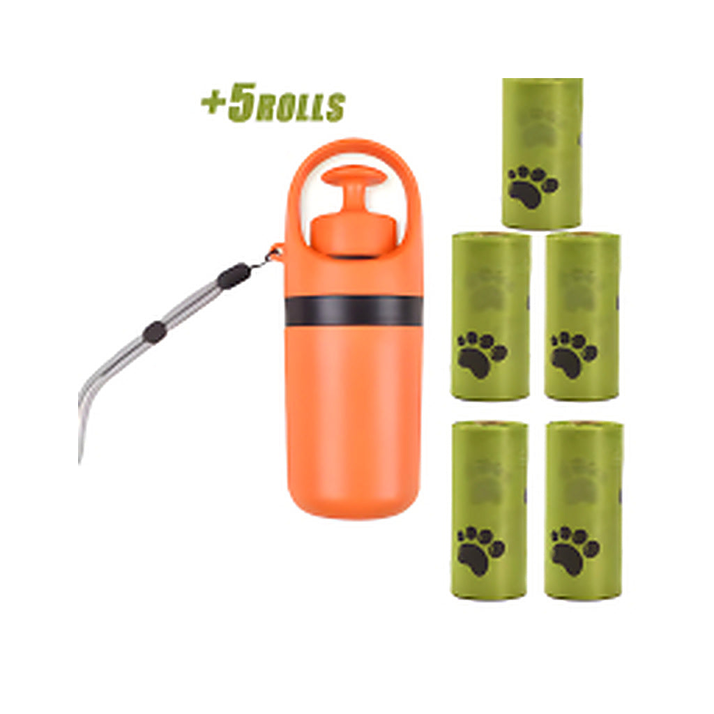 Dog Pooper Scooper with Built-In Bag Dispenser | 8-Claw Pick-Up Tool