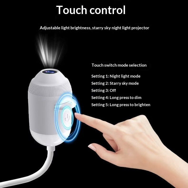 Starry Night Light Projector in car with USB connection creating a starry ceiling ambiance.