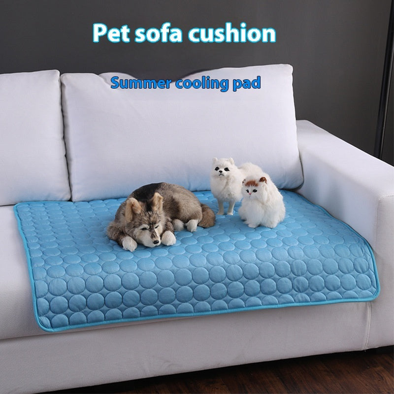 Pet cooling mat flat lay showing breathable mesh construction