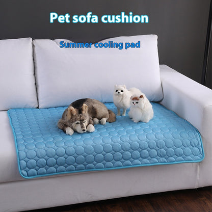 Pet cooling mat flat lay showing breathable mesh construction