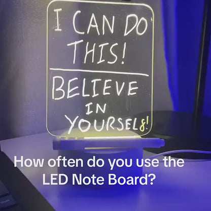 GlowNote™ LED Message Board — USB Light-Up Note Board with Pen
