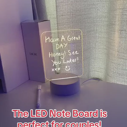 GlowNote™ LED Message Board — USB Light-Up Note Board with Pen