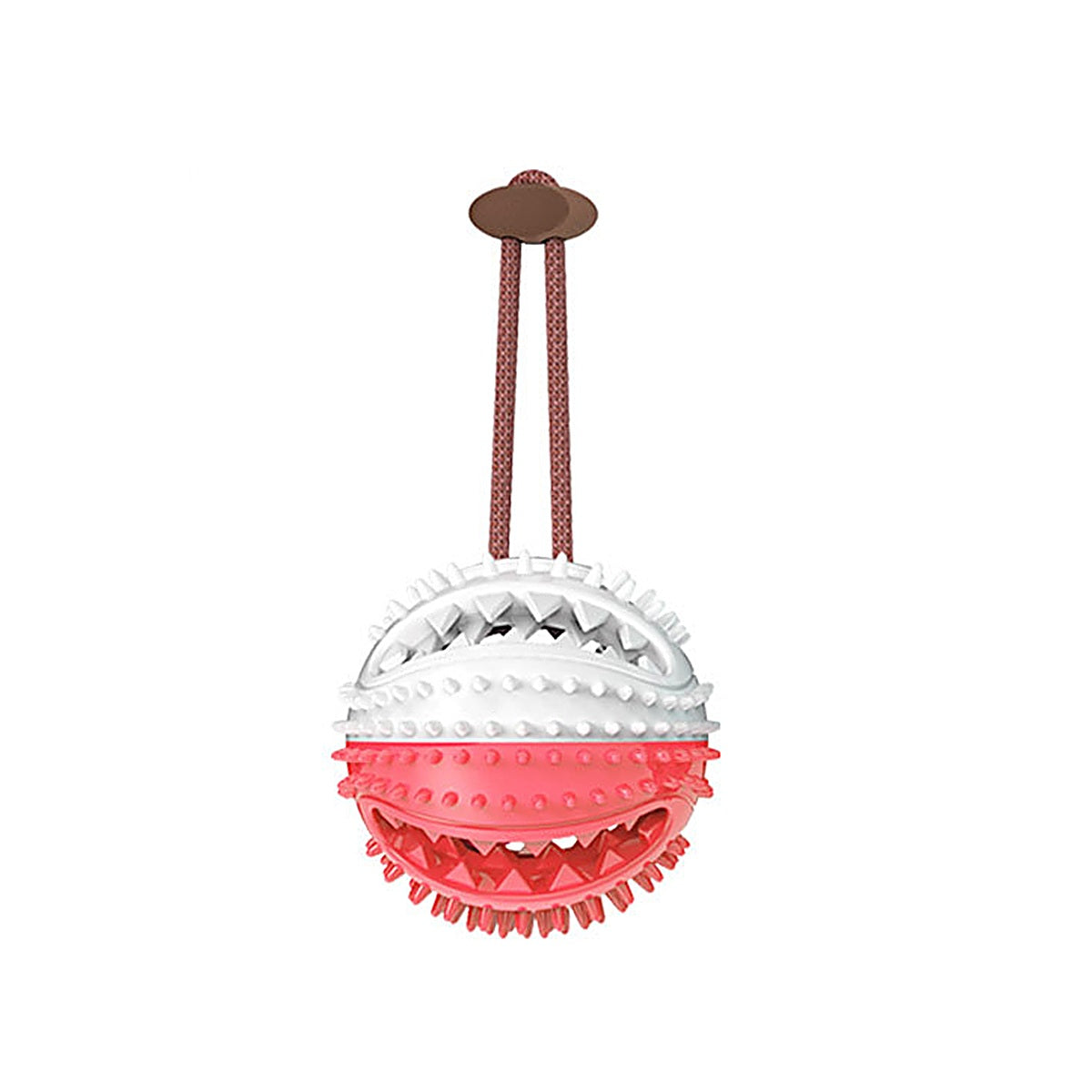 Suction Cup Dog Toy featuring a dog chewing on a tugging toy anchored with a strong suction cup for interactive play.