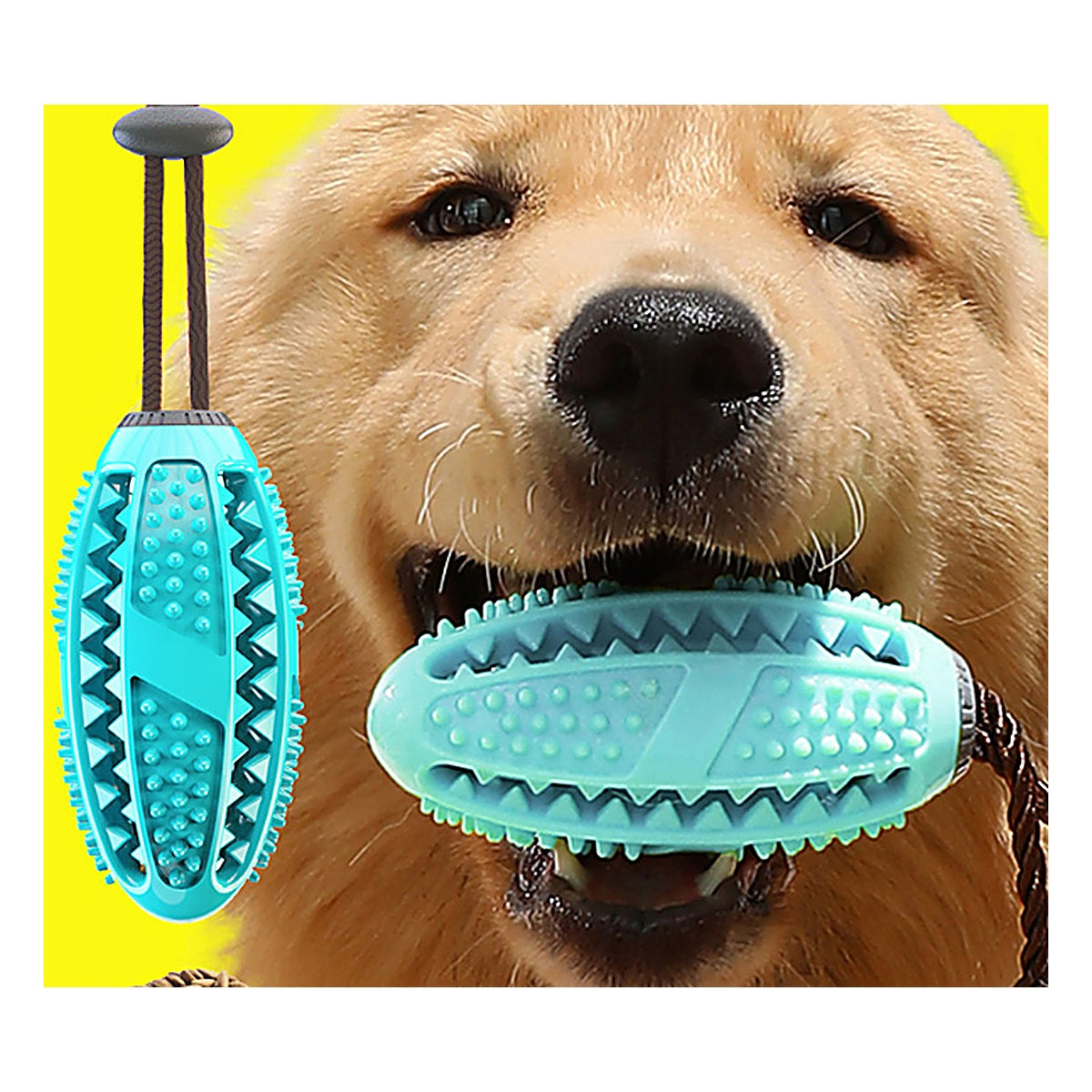 Suction Cup Dog Toy featuring a dog chewing on a tugging toy anchored with a strong suction cup for interactive play.